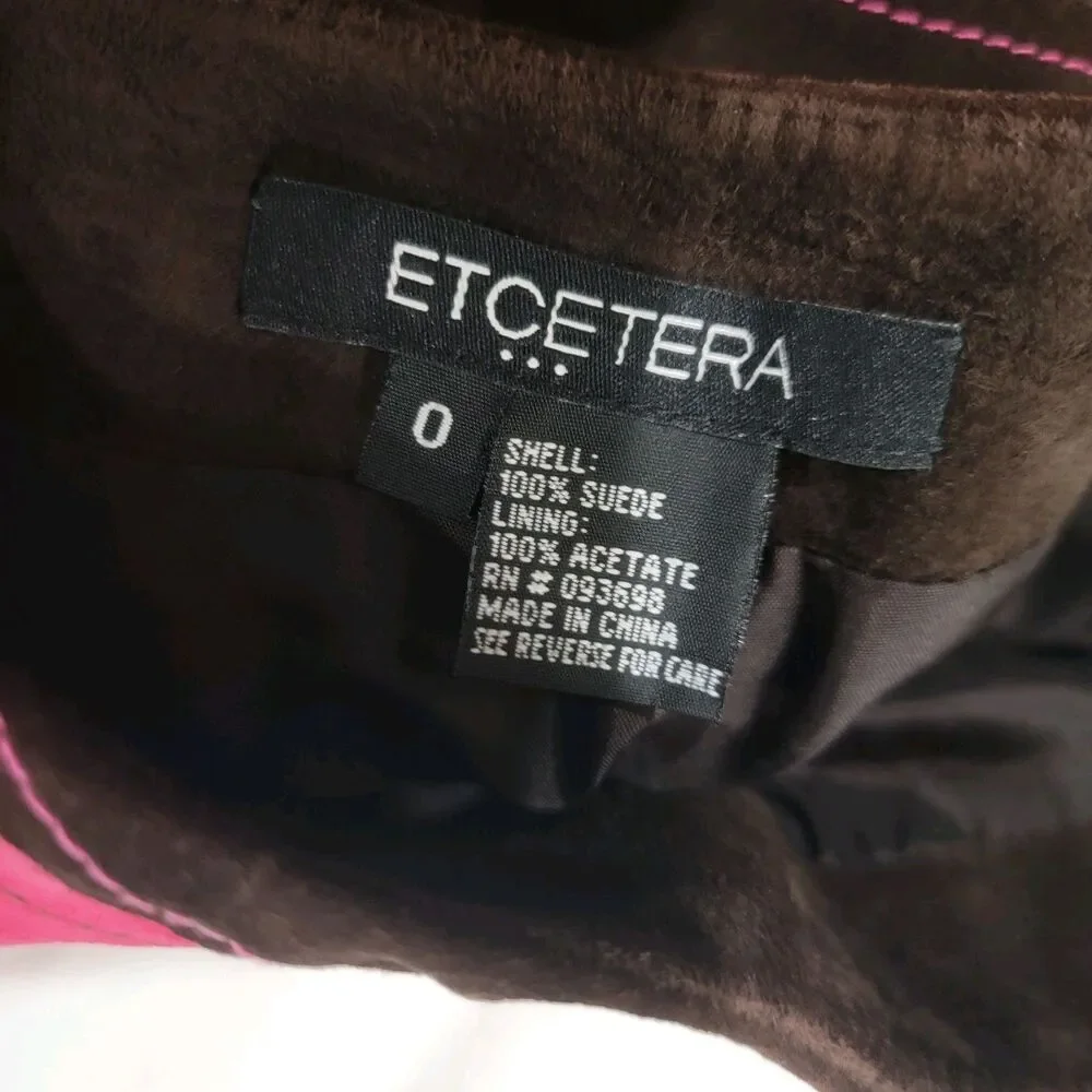Y2K Womens Suede Skirt‎ Size 0 Pink Chocolate Brown Preppy Indie